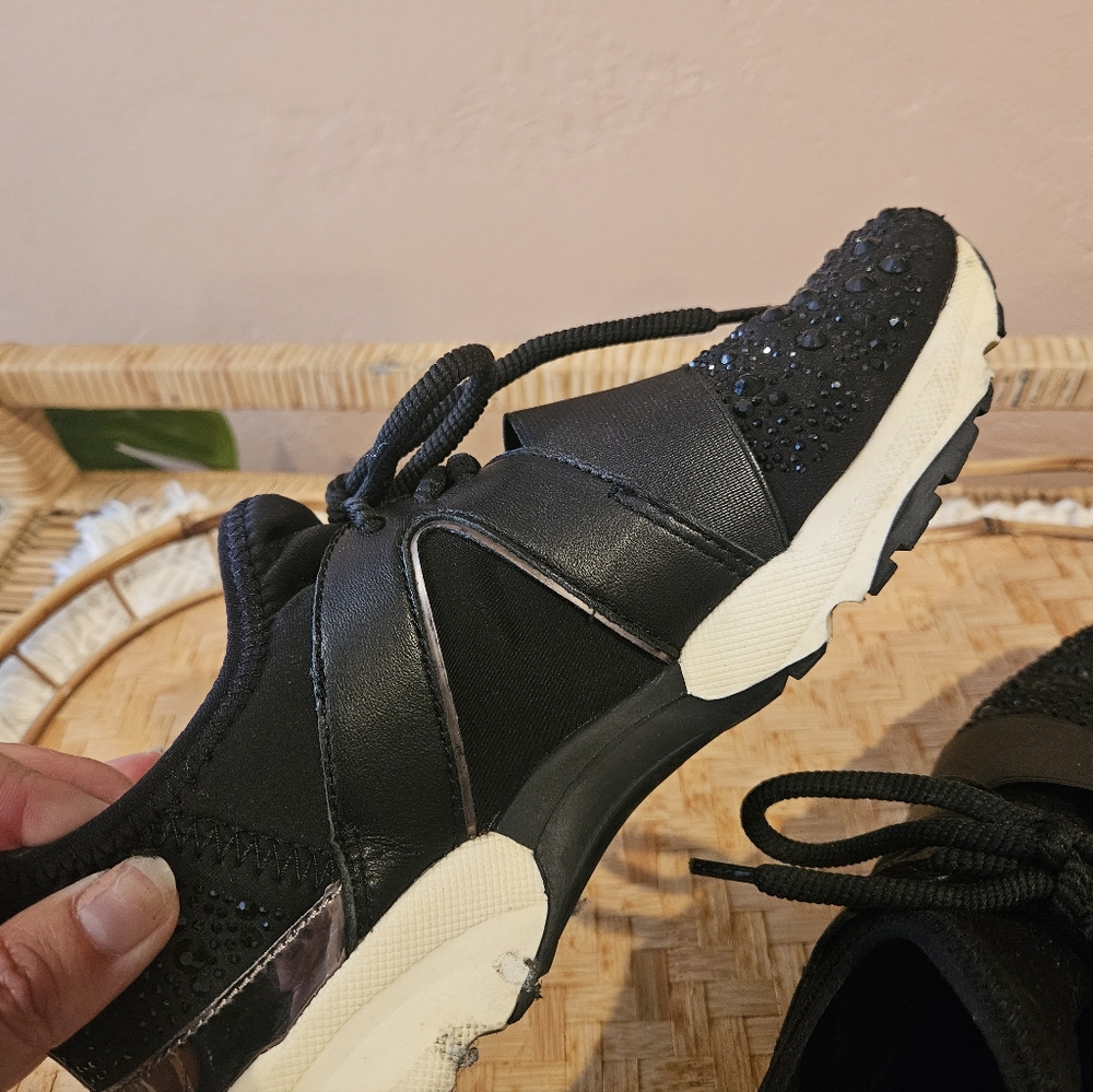 Carvela Lament Blingy Black Tennis Shoes - Picture 4 of 13